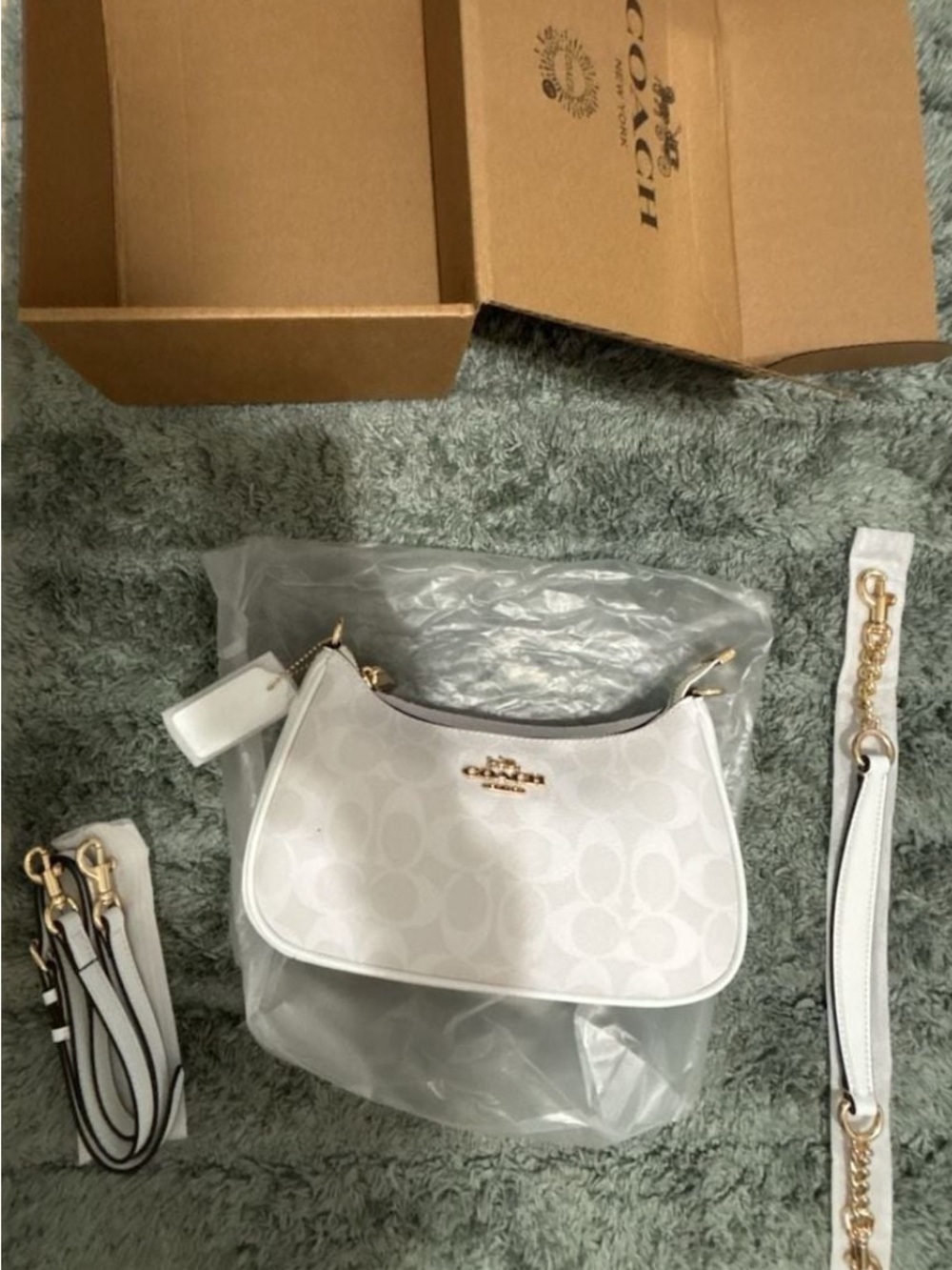 Coach Teri Shoulder Bag In Signature Canvas White/Chalk